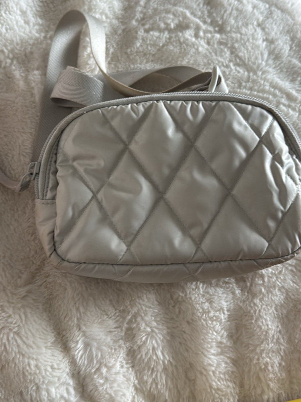 Vera Bradley Quilted Crossbody Bag in Light Gray